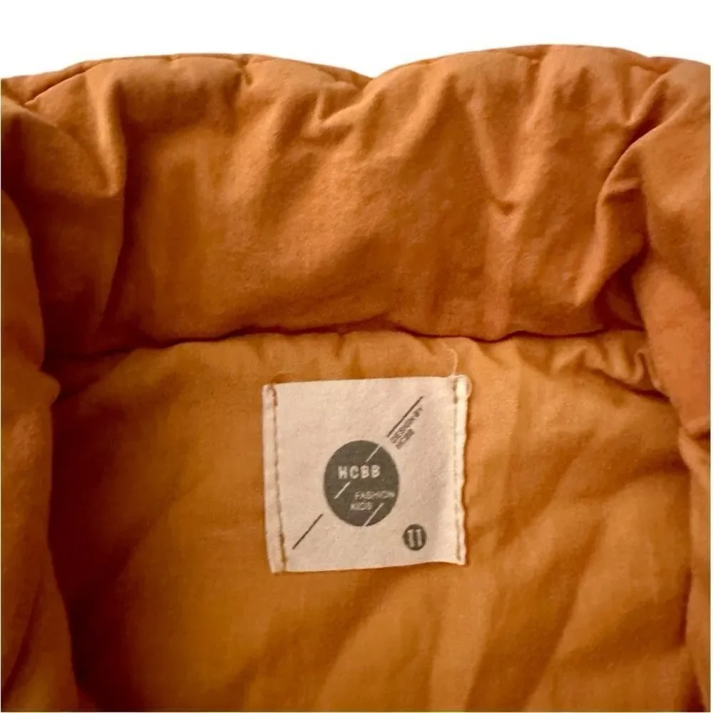 Kids Quilted Puffer Vest Stitch Star Orange